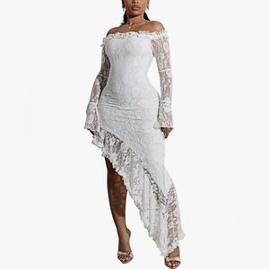 Elegant White Lace Off-Shoulder Dress